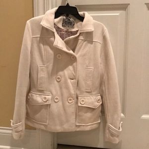 YMI Outerwear cream medium cotton pea coat